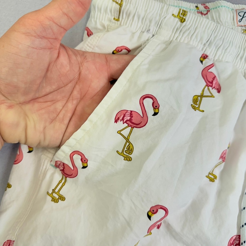 Huntington Beach Club Shorts Mens L 34 White Pink Flamingo Print HS9H06 - Picture 4 of 6
